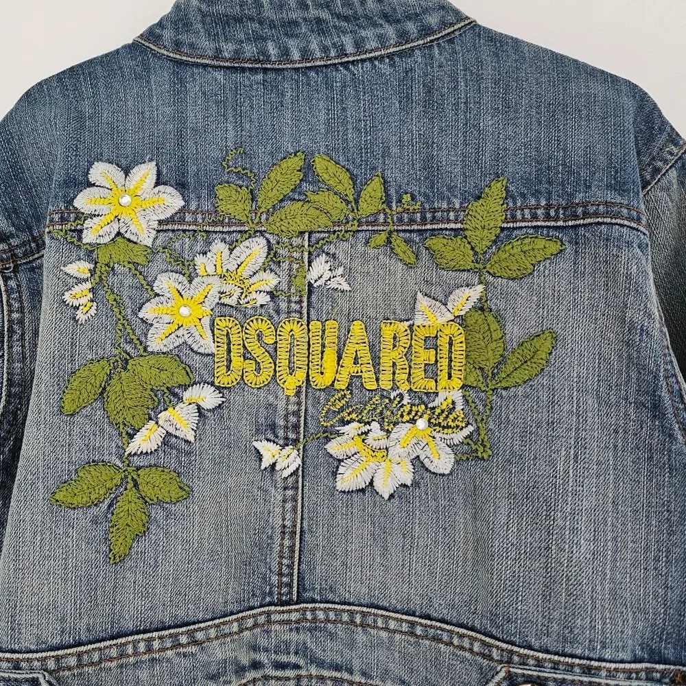 DESQAURED -Cropped Denim Jacket - RARE!! - Picture 4 of 10